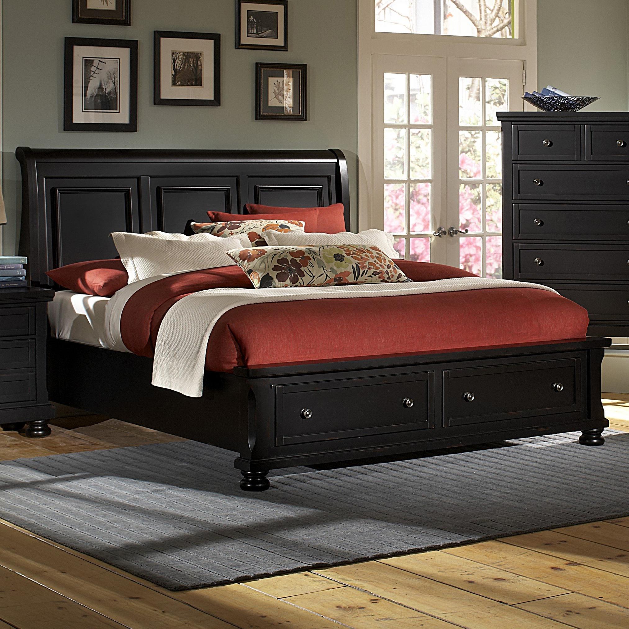 Vaughan Bassett Reflections Queen Storage Bed with Sleigh Headboard